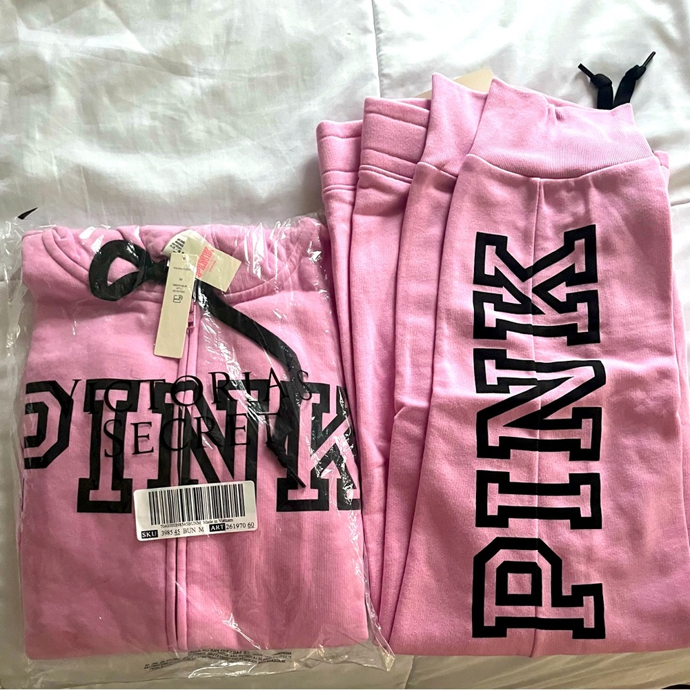 Two piece VS Pink Sweatsuit size Large